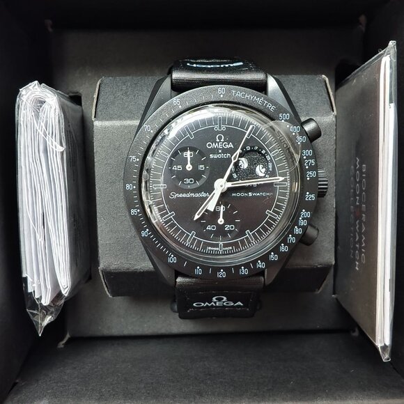 NWT Swatch X Omega Moonswatch Mission To The Moonphase New Moon Watch - Picture 3 of 4